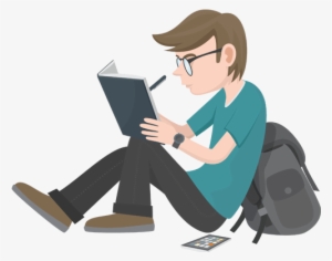 Writing Png Images - Teen Reading Book Png