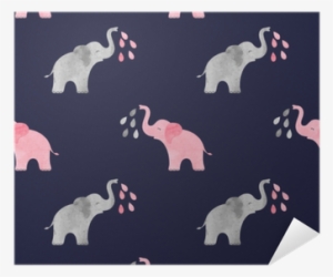 Cute Watercolor Elephants Pattern - Watercolor Painting