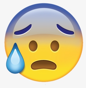 Poker Face Emoji Png - Face With Open Mouth And Cold Sweat Emoticon Emoji
