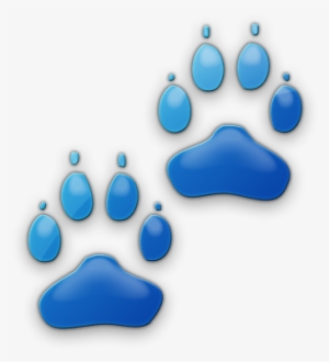 Paw Clipart Blue Dog - Blue Cat Paw Prints