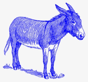 Blue Donkey Svg Clip Arts 600 X 556 Px