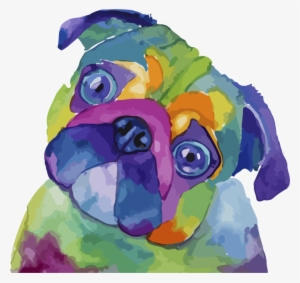 Watercolor Dog Printed Transfers - Watercolor Painting