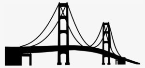 Golden Gate Bridge Silhouette Png Graphic Library Download - Mackinac Bridge Silhouette