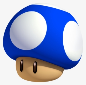 3d Min Mushroom Art - Mario Kart Mushroom Blue