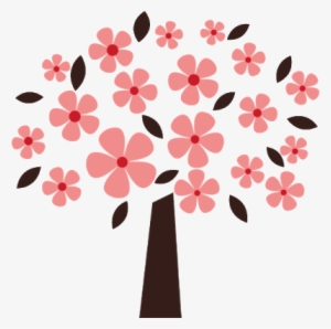 Pink Flower Clipart Flowering Tree - Cross-stitch