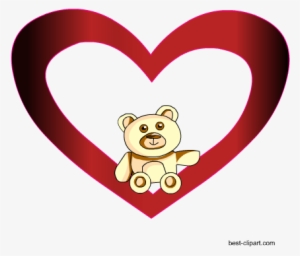 Teddy Bear Sitting In Heart, Free Png Clipart - Teddy Bear Inside Heart