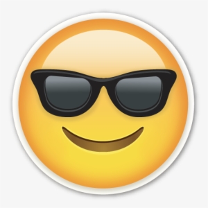 Smiling Face With Sunglasses Cool Emoji Png - Idecoz Emoji Reusable Large Vinyl Decal Sticker Skin