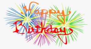 Bday And Fireworks - Happy Birthday Fire Works Clip Art