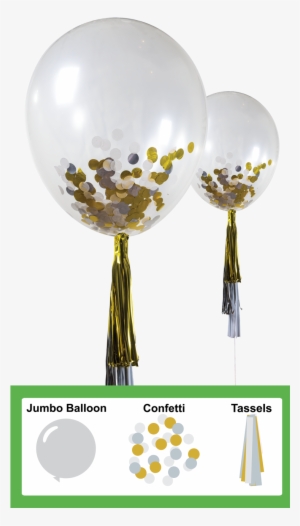 Tassel, Confetti & 3ft Clear Balloon Kit - Balloon