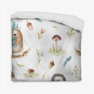 Cute Baby Hedgehog And Bear Animal Seamless Pattern