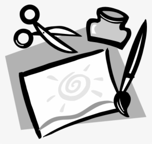 Scissors Clipart Glue - Scissors And Glue Clipart Black And White