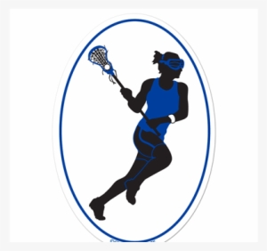 2018 Girl's Fall Lacrosse Academy - Lacrosse Girl Oval Car Magnet (blue/black)