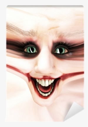 Stretched Creepy Clown Face Greeting Card