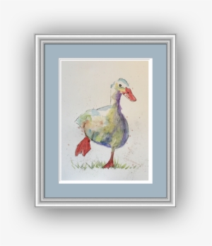 A Charming Watercolour Of This Cute Duck Caught Waddling - Watercolor Painting