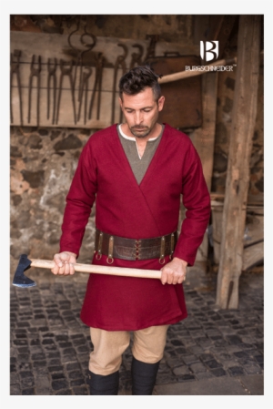 Viking Wool Coat Loki Ideal For Larp, Sca And Costume - Mittelalter Klappenrock Wikinger Wolle - Rot