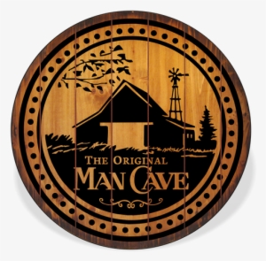 Original Man Cave Barrel Top Sign - Seal Of Oklahoma City Hd