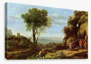 People Entering The Cave Canvas Print - Claude Lorrain Hd