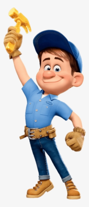 Fix It Felix Holding Hammer In The Air - Felix Ralph El Demoledor