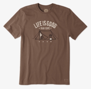 Men's Man Cave Crusher Tee - Life Is Good T Shirt Drummer