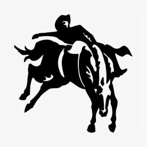 Broncos Horse Png Download - Black And White Bronc Rider
