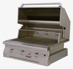 Solaire 36 Inch Grill, Built In, Front View, Hood Up,