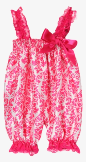 Pink Damask Satin Playsuit - Playsuit