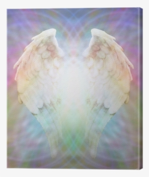 Angel Wings On Multicolored Matrix Web Canvas Print - Poster