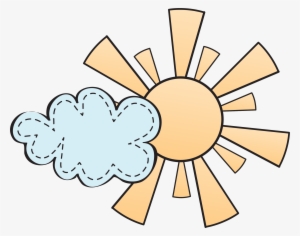 Sun Clouds Clipart Png - Sol Animado Con Nubes Png