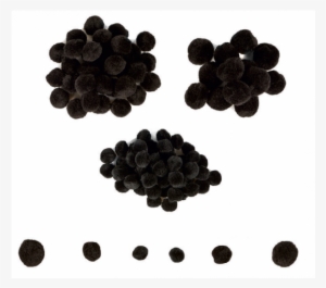 Mini Pom-poms - 100 Pieces - Black - Pom-pom