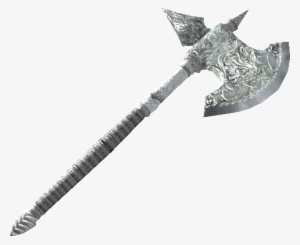 Oblivion Silver Battle Axe