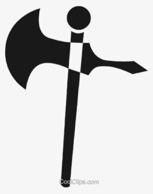 Battle Axe Royalty Free Vector Clip Art Illustration - Cleaving Axe