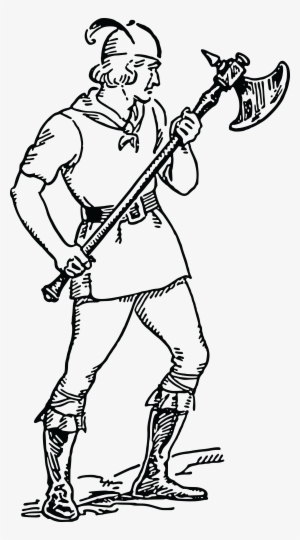 Free Clipart Of A Man Holding A Battle Axe - Battle Axe