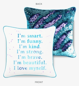 Mermaid Pillow Co Accept Inspiring And Motivational - Mermaid Pillow Co Confidence Mermaid Pillow W/ Aqua