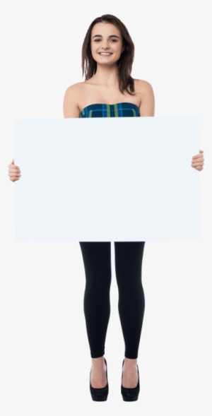 Free Png Girl Holding Banner Png Images Transparent - Girls Png Hd All