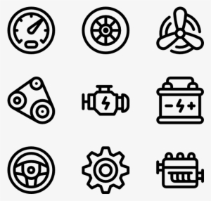 Car Engine - Social Media Icons Draw