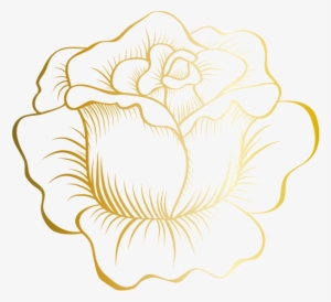 Golden Rose Png Clip Art Image - Rose Drawing