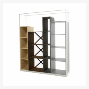 175 100 P - Casamania Industry Bookcase - L 153 X H 186 Cm. White,grey,dark