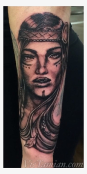 Native Wild Girl Gypsy Lady Nativegirl Face Hair Portrait - Portrait