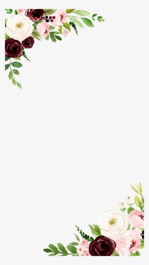 Maroon Amp Ivory Floral Birthday Birthday Snapchat - Floral Maroon Png