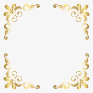 Decorative Lines Corner Transparent - Golden Floral Vector
