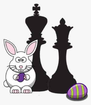 Free Chess Easter Clipart - White Easter Bunny Shower Curtain