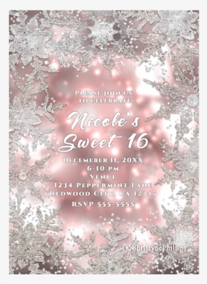 Winter Wonderland Sweet 16 Invites