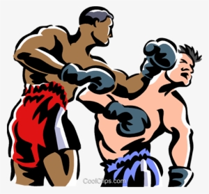 Boxers Fighting Royalty Free Vector Clip Art Illustration - Boxing Clipart Png