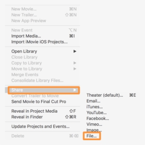 File Share File Menu Bar Imovie - Menu Bar