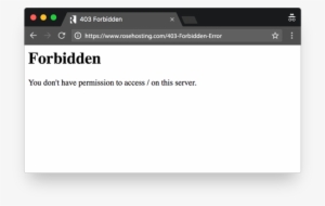 403 Forbidden Error - 403 Forbidden