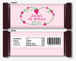 Strawberry Shortcake Party Hershey Candy Bar Wrappers - Candy Bar Wrapper Template