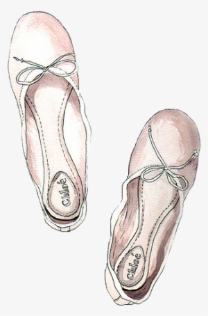 Chloe Ballet Flats - Ballerina Shoes Pattern Watercolor