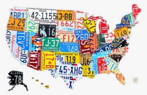 Click And Drag To Re-position The Image, If Desired - Poster: License Plate Map Of The United States, 24x36in.