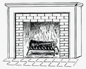 Free Clipart Of A Log Burning In A Fireplace - Fireplace Hearth Clipart