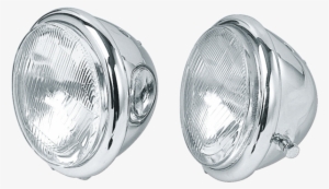 Complete Assembled, Show-chromed, Custom Style Headlights - Zodiac 5-1/2 Side Mount Headlight